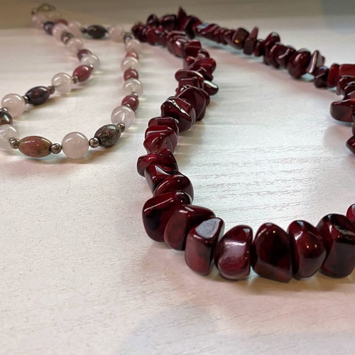 Two necklaces from semiprecious stones like new