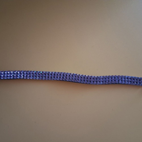 Leather bracelet with pink rhinestones used
