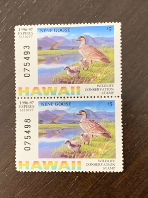 Hawaii wildlife stamps new, unsealed and sealed Nene Goose
