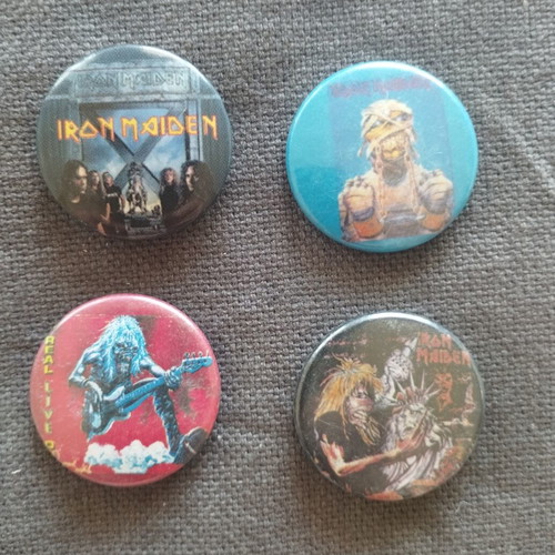 Iron Maiden 90's badge set, 4 pieces