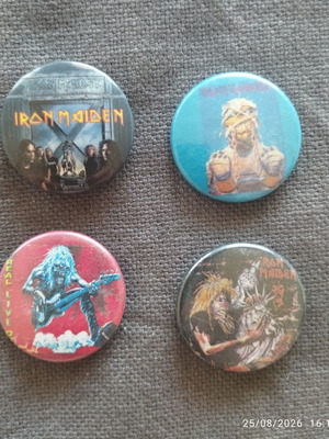 Iron Maiden 90's badge set, 4 pieces