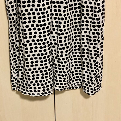 Celestino polka dot viscose palazzo pants new, black and white