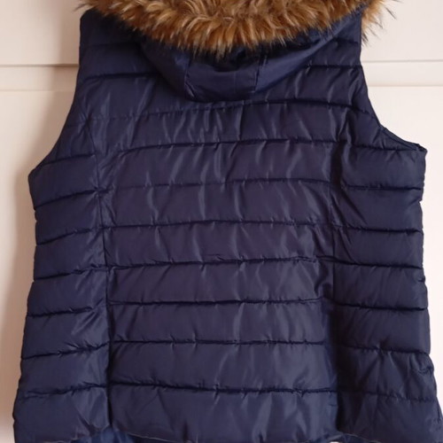 Sleeveless jacket with hood and pockets, blue, size 4XL