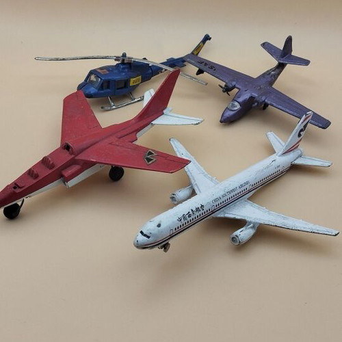 Collectible airplanes and helicopter used, Matchbox, Zymex, ASTA