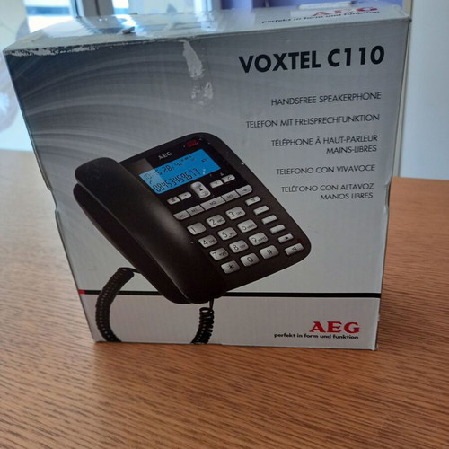 AEG Voxtel C110 corded phone with handsfree new, black