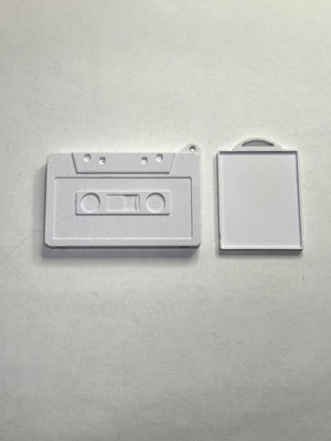 Video cassette keychain with photo slot, PLA
