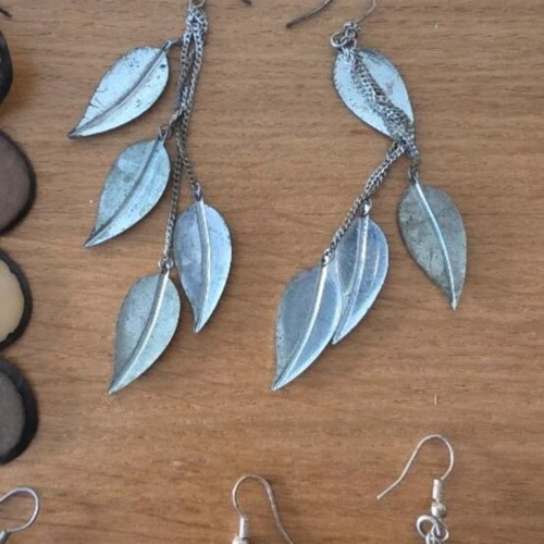 Boho earrings set used, 11 pairs multicolor