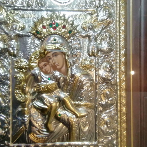 Panagia Axion Esti religious icon with 925 silver, new