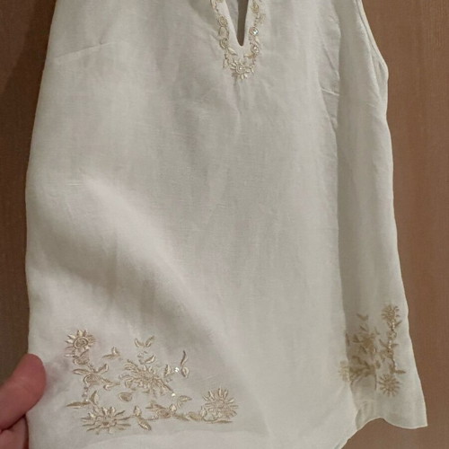 Linen sleeveless shirt Julia Bergovich like new, white, size M