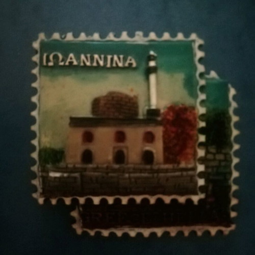 Ioannina fridge magnet like new, marble with relief and colors