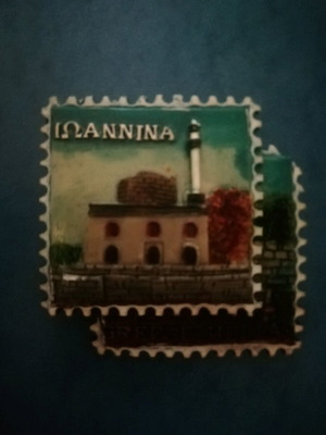 Ioannina fridge magnet like new, marble with relief and colors