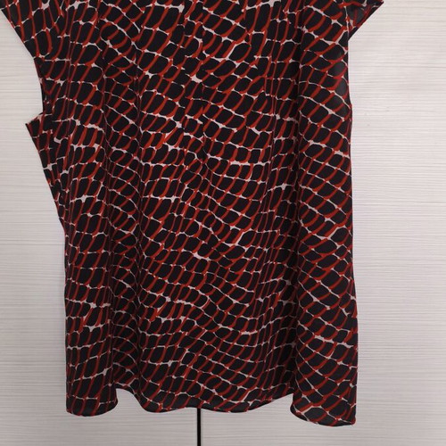 Escada summer women's blouse like new, geometric pattern, black and red