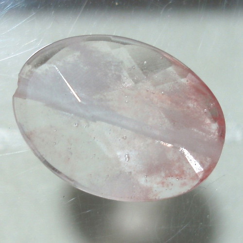 Quartz mineral with oxide inclusions like new
