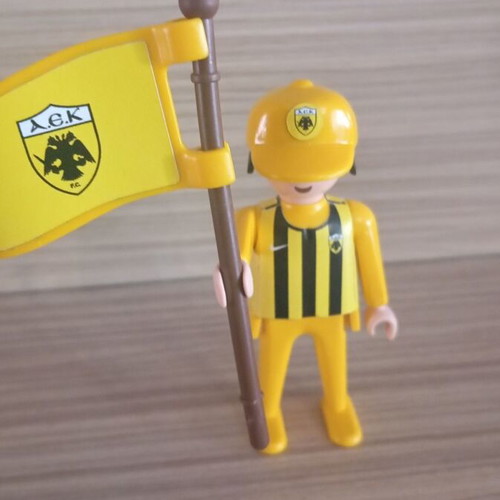 Playmobil AEK fan figure with team flag, like new