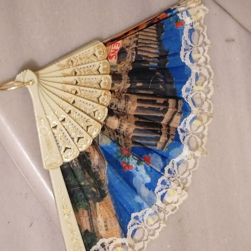 Collectible fan 50 years old with Acropolis background new