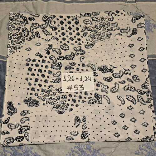 Sewing fabric new, black and white remnant, slightly shiny
