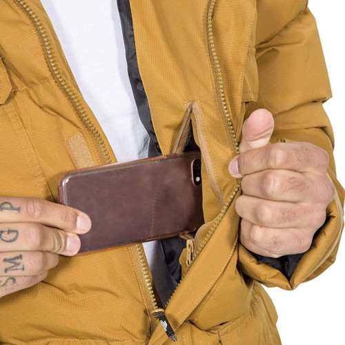 Trespass Men's Padded Parka Jacket new, golden brown, size M-L