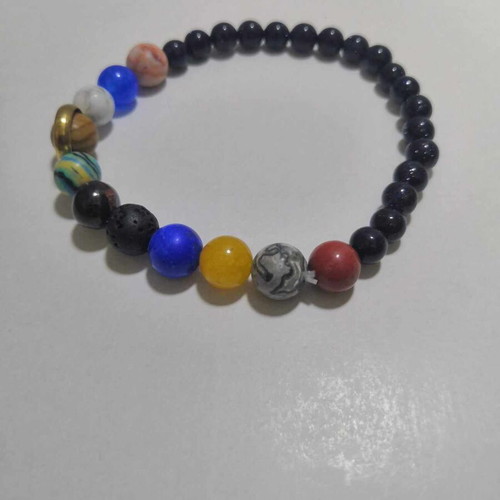 Bracelet with 8 Planets new, unisex with elastic band