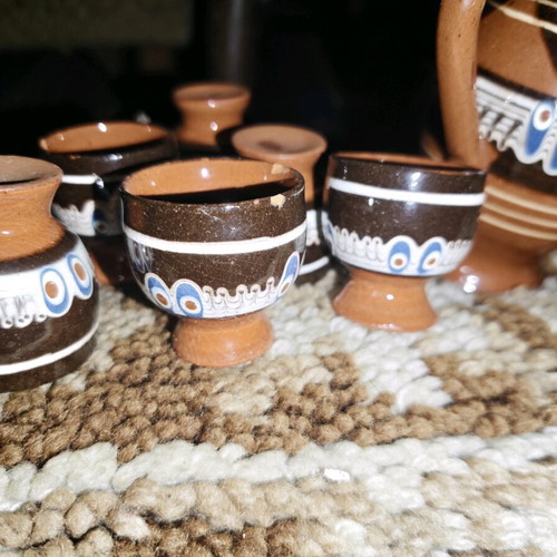 Ceramic jug Troyan like new with cups