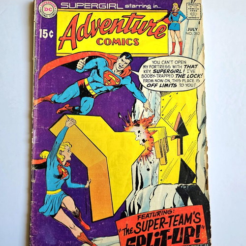 Adventure Comics #382 1969 DC Comics used, Supergirl & Superman