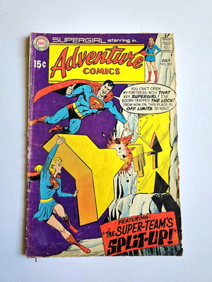 Adventure Comics #382 1969 DC Comics used, Supergirl & Superman