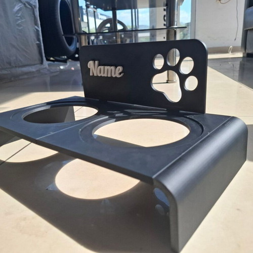 Custom Made Pet Bowl Holder with Personalized Name
