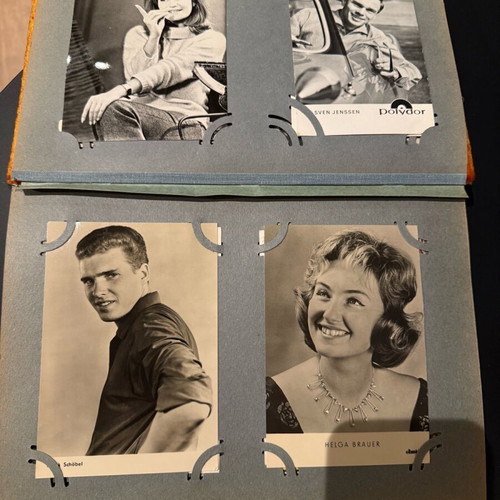 Album with collectible star photos used