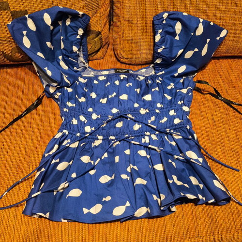 Kate Spade sleeveless blue blouse, size M, new
