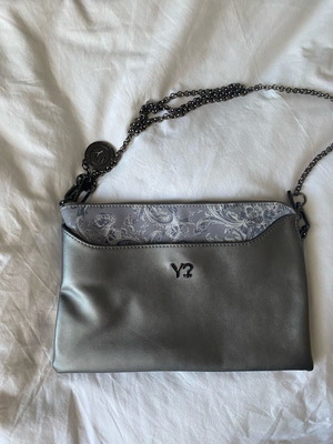 Y Not? Evening clutch crossbody like new, gray and silver
