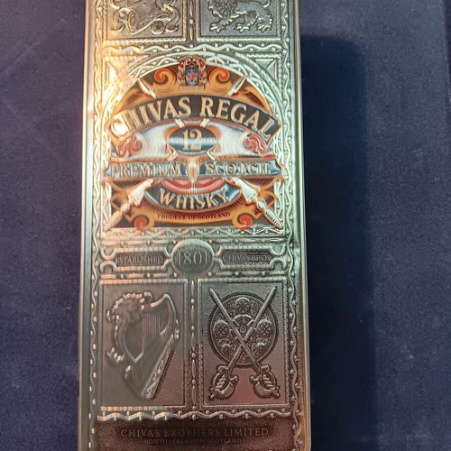 Collectible metal box for Chivas Regal whisky bottle like new