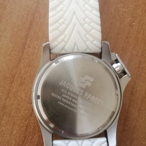 Jacques Farel watch with luminous hands and extra silicone strap