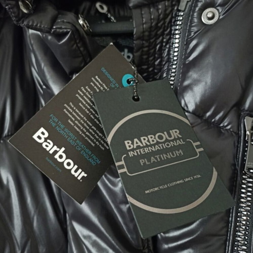 Barbour Platinum Mercury long puffer coat new, size 12, black