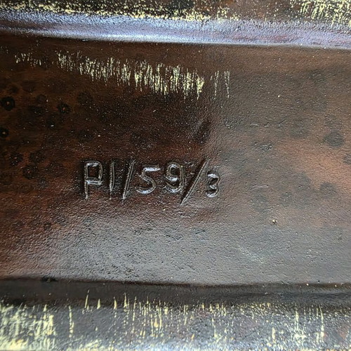 Ceramic platter with aged effect numbered like new