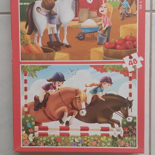 Educa puzzle 2x48 pieces with horses like new