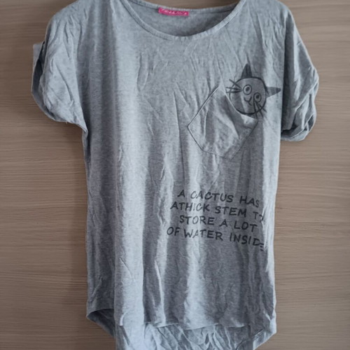 Women's short-sleeve blouse gray used, sizes S and M