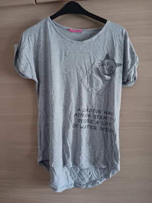 Women's short-sleeve blouse gray used, sizes S and M
