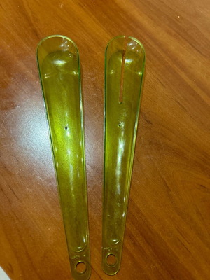 Plastic salad tongs used