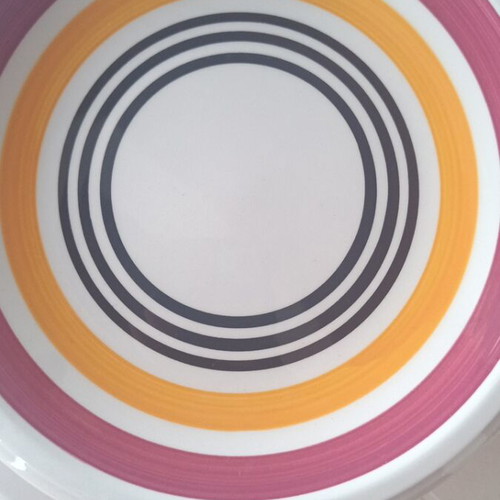 Ceramic plates set of 6 used, small flat dining plates