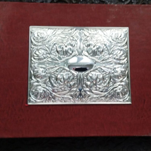 Italian vintage photo album with silver decorative motif, like new