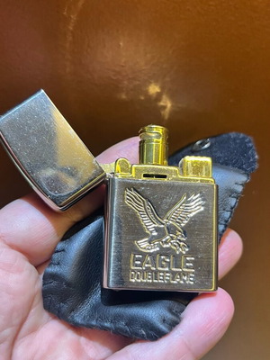 Zippo Eagle Double Flame Heavy Metal gold lighter new
