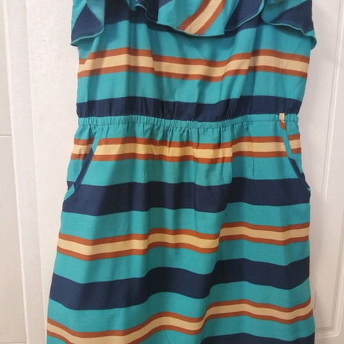Peacocks summer dress like new, blue and brown