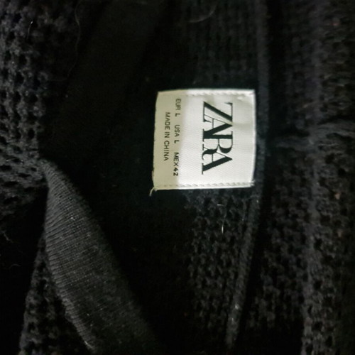 Μπλούζα με κουκούλα Zara μαύρη διάτρητη πλέξη σαν καινούργιο, μέγεθος L