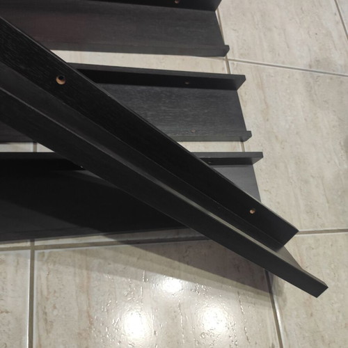 Wall shelves MDF Wenge used, set of 6, 48x10x4cm
