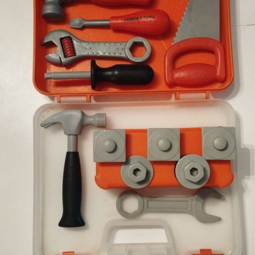 Toy toolbox role play set used