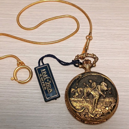 Vintage Inora pocket watch wind-up like new with chain