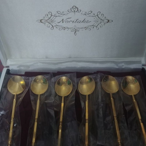 Noritake Japan gold-plated spoons set new