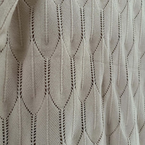 Knit top with straps and openwork design, beige, like new