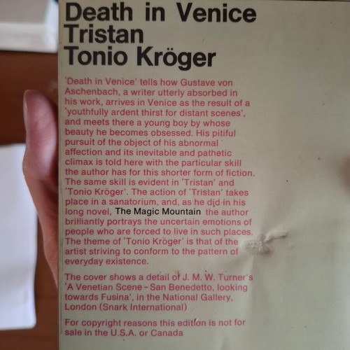 Death in Venice Trilogy by Thomas Mann English used