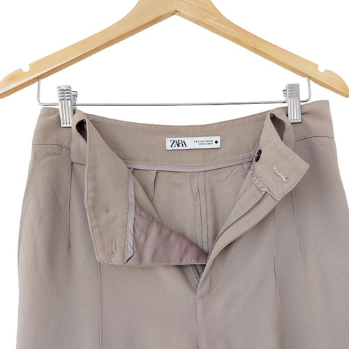 Zara high-waist beige pants viscose small like new