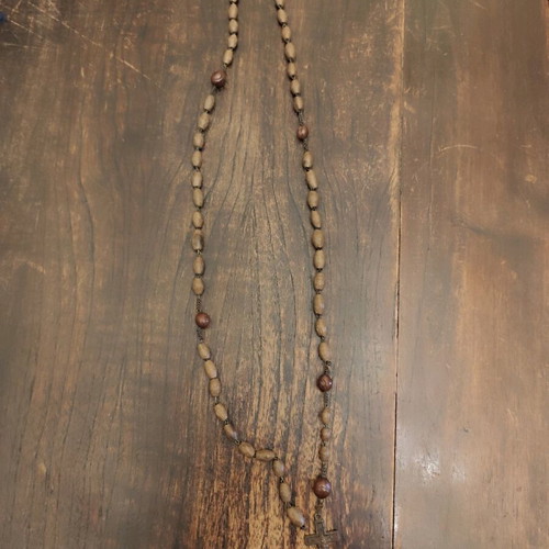 Rosary used with old chain and cross, possibly olive pit beads